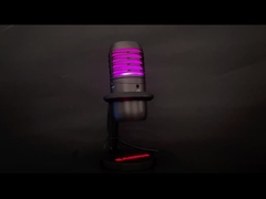 RGB освещая микрофон конденсатора USB для течь и записывать