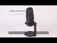 Микрофон USB игры CE, конденсатор Mic ПК с быстрым безмолвным индикатором RGB