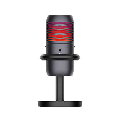 Конденсатор в реальном маштабе времени Mic потока со светами RGB приглушает/увеличение/выход/регулятор звука наушников