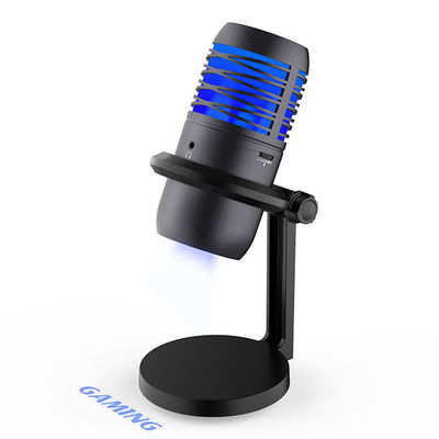 RGB освещая микрофон конденсатора USB для течь и записывать