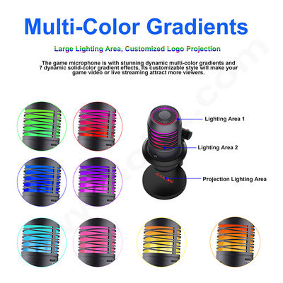 Микрофон компьютера студии ODM/OEM, микрофон USB RGB для течь и петь