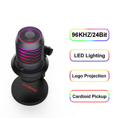 микрофон конденсатора кардиоиды студии 92khz 24bit с освещением RGB