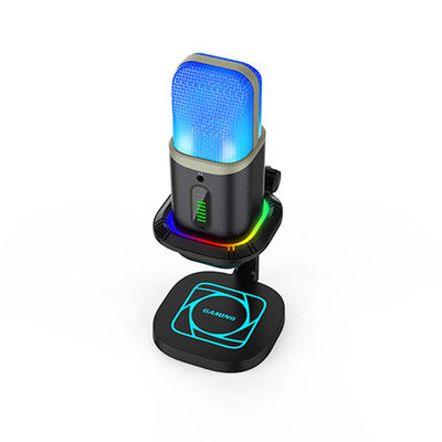 Микрофон USB игры CE, конденсатор Mic ПК с быстрым безмолвным индикатором RGB